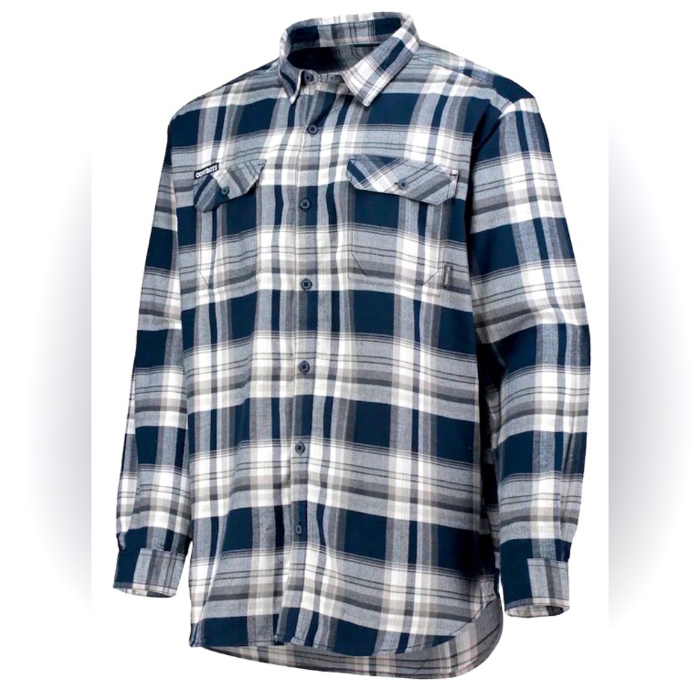 Columbia Dallas Cowboys 100% Cotton Plaid Button Up Shirt Large Long Sleeve